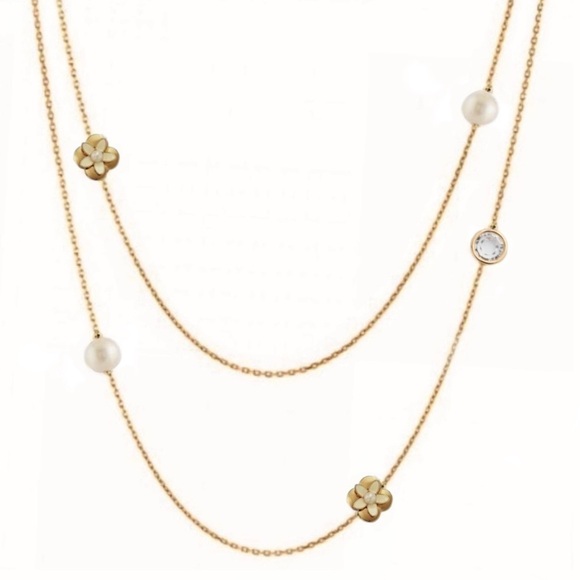KATE SPADE • Gold Window Seat Bouquet Station Scatter Necklace - Picture 1 of 4